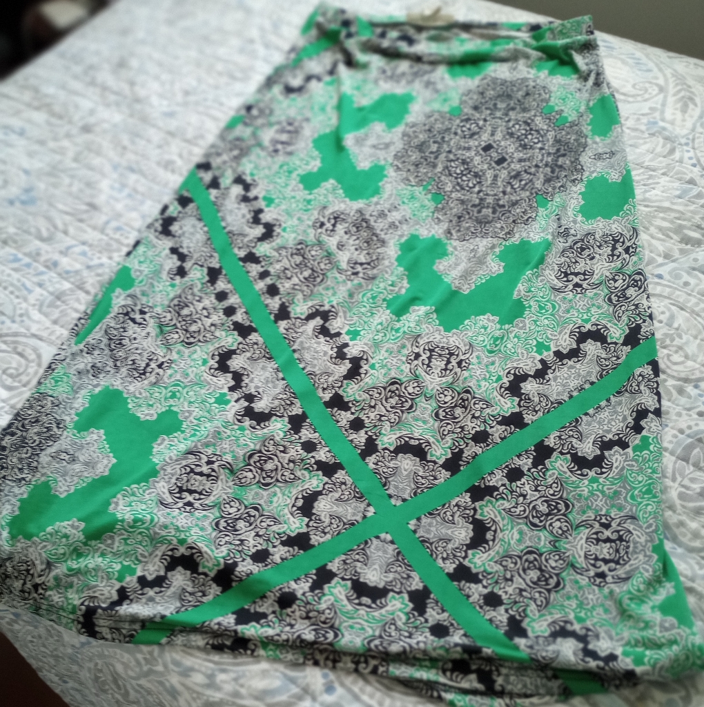 Studio West Green And Black Paisley Skirt